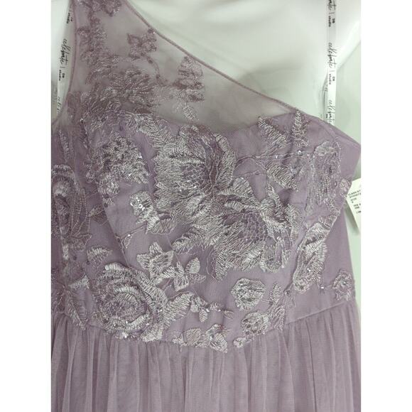 DB Studio Women's Embroidered One Shoulder Maxi Dress Lavender Purple Size 8 NWT - Picture 6 of 13